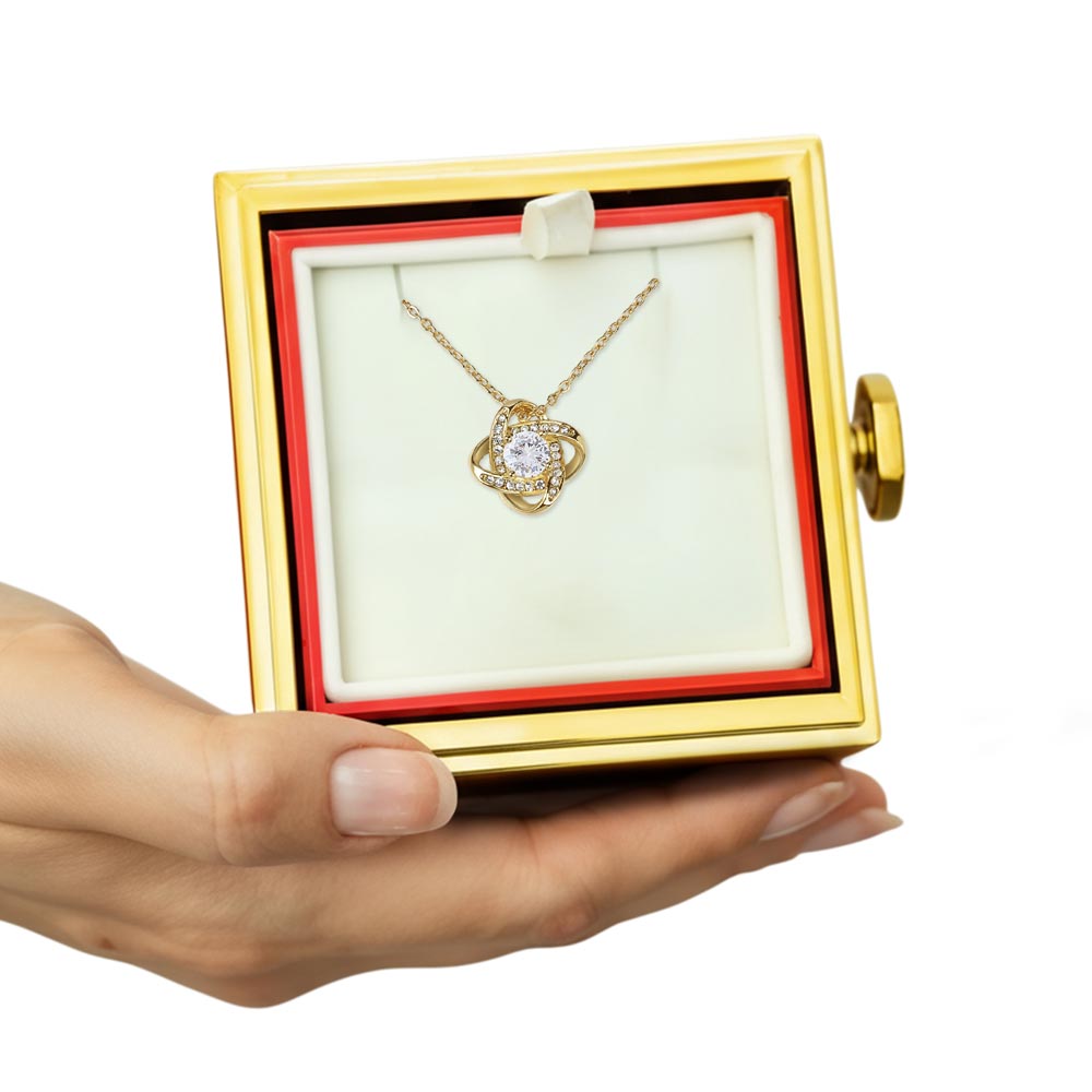 LOVE KNOT NECKLACE WITH ROSE GIFT BOX