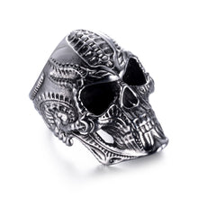 Stainless Steel Skull Ring for Men - Punk Style